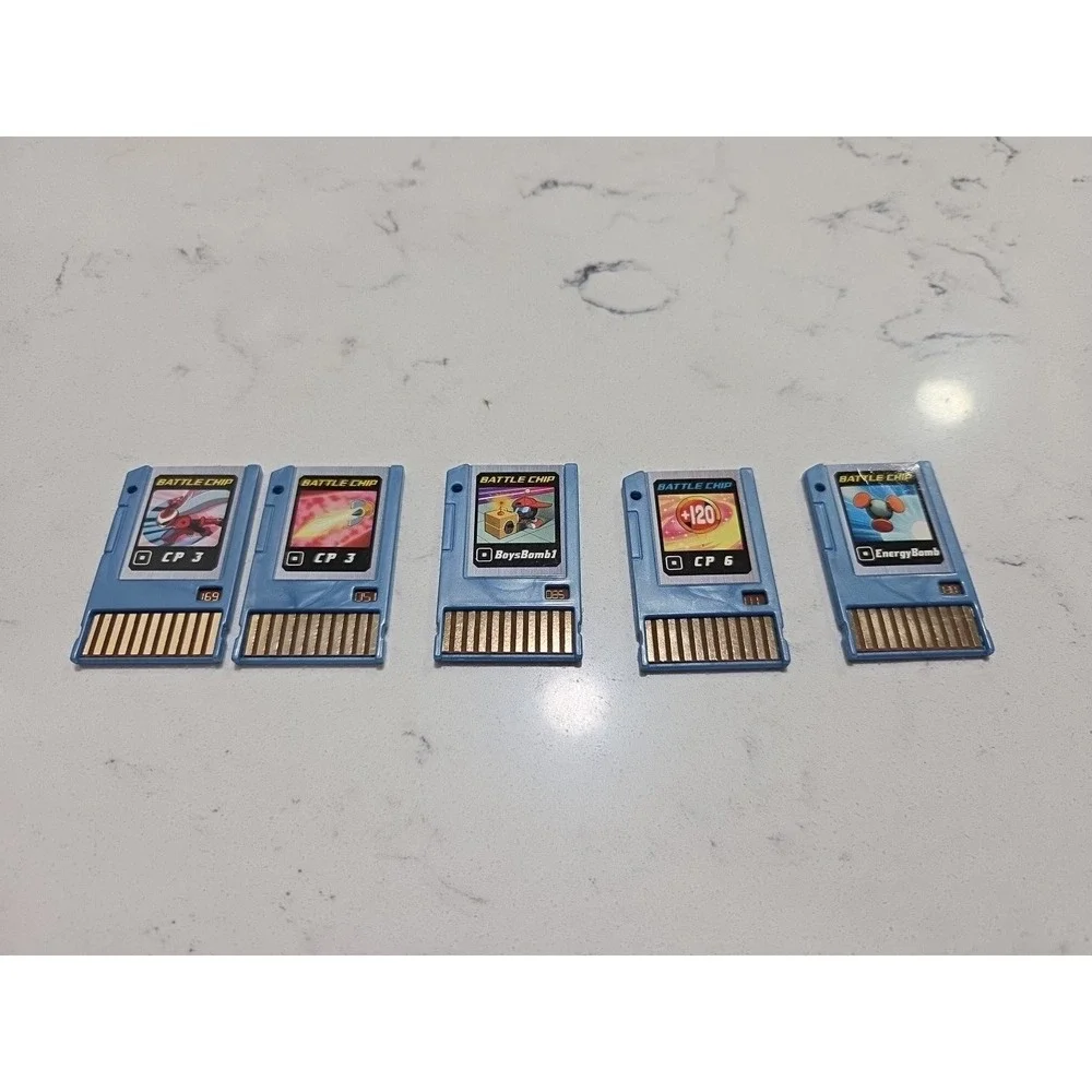 Lot of 5 Mega Man NT Warrior Advanced Pet Battle Chips Takara 2004